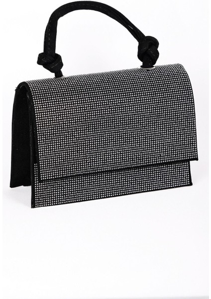 Şık Mini Taşlı El ve Omuz Askılı Zincirli Kapaklı Çanta