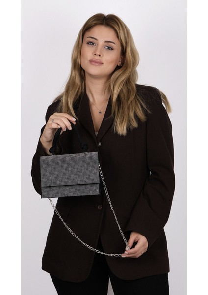 Şık Mini Taşlı El ve Omuz Askılı Zincirli Kapaklı Çanta fiyatları