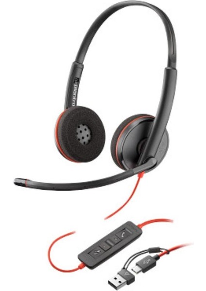 Blackwire 3220 Stereo Usb-C Mikrofonlu Kulaklık +Usb-C/a Adaptörü 8X228AA