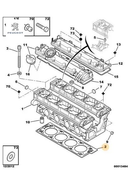 Silindir Kapak Contasi Peugeot Peugeot, Cıtroen 0209.T9