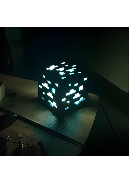 Minecraft Temalı Mavi Elmas Madeni Gece ve Ambiyans Lambası indirimleri