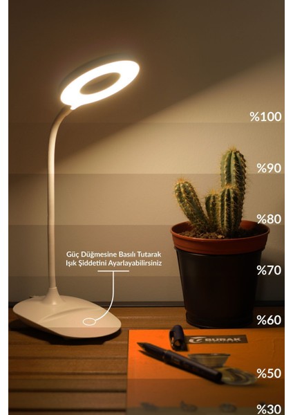Dokunmatik Masa Lambası, 3 Renk, 24 Led, Telefon Tutmalı, Kademeli Işık Ayarlı modelleri