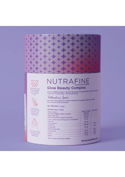 Glow Beauty Complex – Resveratrol, Biotin, Hidrolize Balık Kolajen Tripeptit ve Hyaluronik Asit Içeren Cilt & Güzellik Takviyesi modelleri