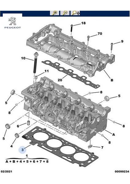 Silindir Kapak Contasi 308-3008-508-5008-BOXER Iii-Expert Iv-Traveller-C4 Pcs-Jumper Iii-Jumpy Iv