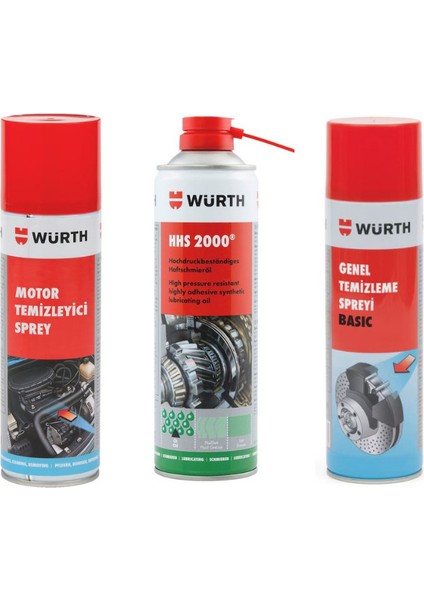 Süper 3'lü Bakım Seti (Motor Temizleme-Hhs 2000 Yağlama-Genel Temizleme) fiyatları