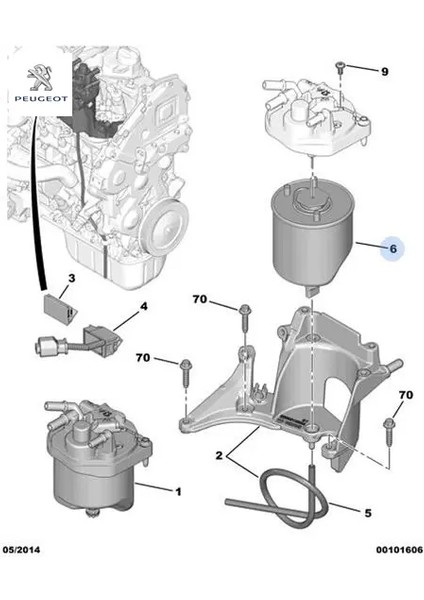Mazot Filtresi 208-301-308-508 1.6hdi Euro5 Y.KOD:1906.E6