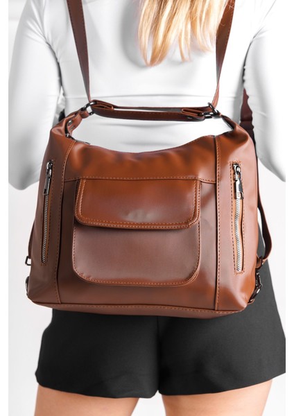 Kahverengi Kadın Saten Kumaş Su Geçirmez Çok Fonksiyonlu Sırt ve Kol Çantası fiyatları