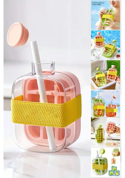 Yeni Nesil Pipetli Buz Kalıbı Matara Buz Kalıbı Retro Su Şişesi Kapaklı Taşınabilir Buz Küpü 500ML