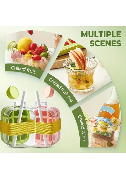 Yeni Nesil Pipetli Buz Kalıbı Matara Buz Kalıbı Retro Su Şişesi Kapaklı Taşınabilir Buz Küpü 500ML indirimleri