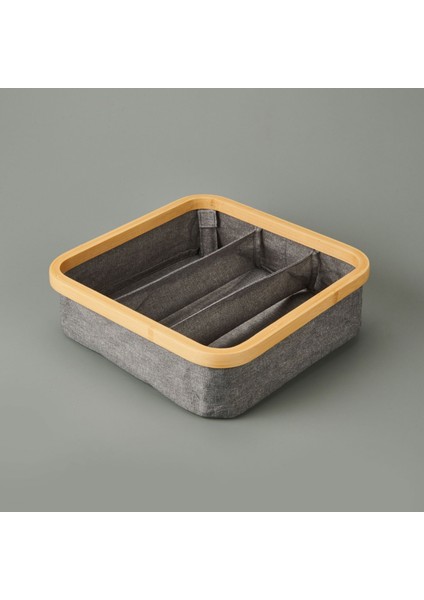 3 Bölmeli Katlanabilir Sepet - Gri - 30X30 cm modelleri