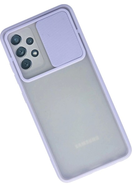 Samsung Galaxy A72 Kılıf Palm Buzlu Kamera Sürgülü Silikon - Lila fiyatları