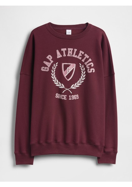 Kadın Bordo Oversized Gap Grafik Sweatshirt fiyatları