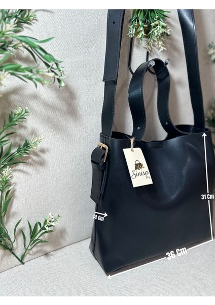 Siyah Kadın Iç Süet Yumuşak Deri Kol ve Omuz Çantası, Iç Bölmeli, Şık Tasarım indirimleri