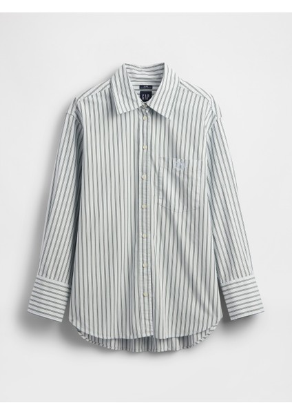 Kadın Mavi Organik Pamuk Poplin Big Gömlek fiyatları