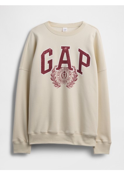 Kadın Krem Oversized Gap Grafik Sweatshirt fiyatları