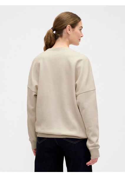 Kadın Krem Oversized Gap Grafik Sweatshirt fırsatları