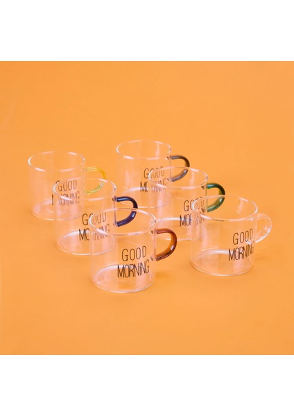 Windsome 6'lı Kulplu Çay Bardağı - Renkli modelleri