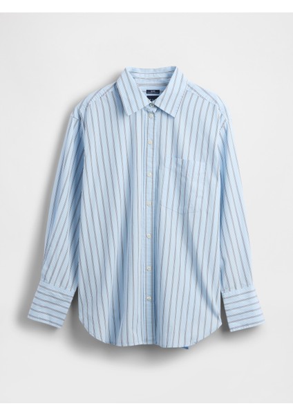 Kadın Mavi Organik Pamuk Poplin Big Gömlek fiyatları