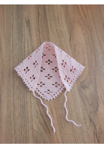 , Örgü Bandana, El Örgüsü Desenli Üçgen Bandana, Yazlık Bandana indirimleri