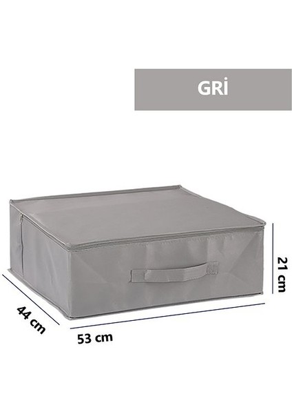 3'lü Set 53 x 44 x 21 cm Baza Altı & Dolap Içi Organizer, Yorgan & Yastık Düzenleyici Hurç Gri fiyatları
