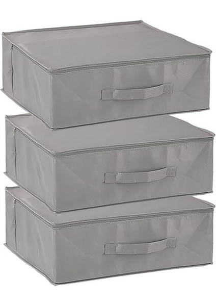 3'lü Set 53 x 44 x 21 cm Baza Altı & Dolap Içi Organizer, Yorgan & Yastık Düzenleyici Hurç Gri modelleri