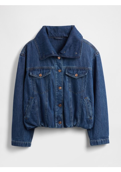Kadın Mavi Denim Oversized Bubble Ceket fiyatları