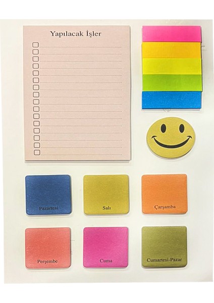 Haftalık Günlük Planlayıcı Yapışkanlı Not Kağıtları Post-It Seti 18*12.5cm