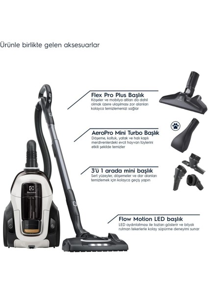 Torbasız Süpürge, 7 Kademeli Filtrasyon, 10 Yıl Electrolux Türkiye Motor Garantisi