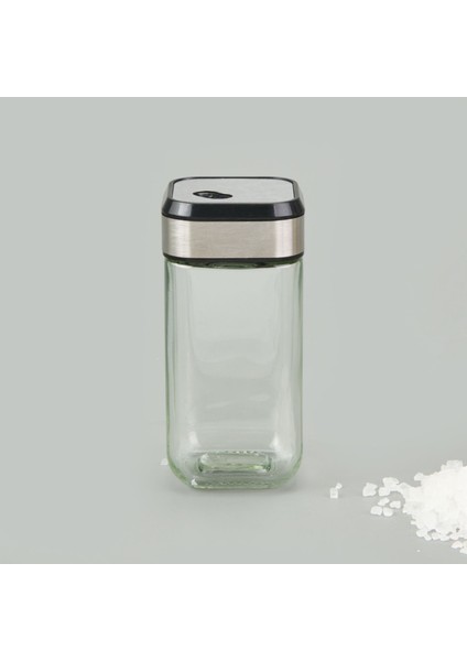 Döner Kapaklı Kare Cam Tuzluk - Şeffaf / Siyah - 100 ml fiyatları