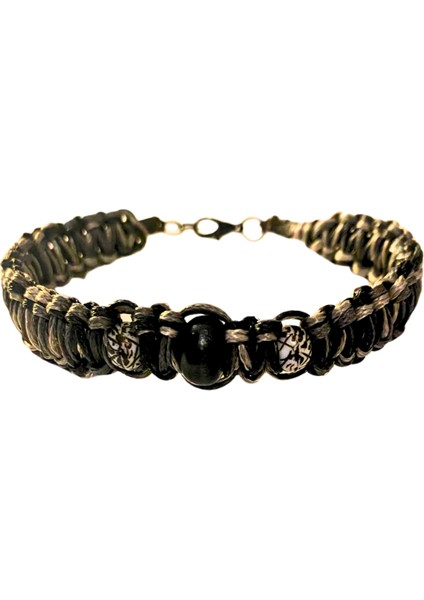 Rustic Duo | Doğal Ahşap Boncuklu Erkek Makrome Bileklik modelleri