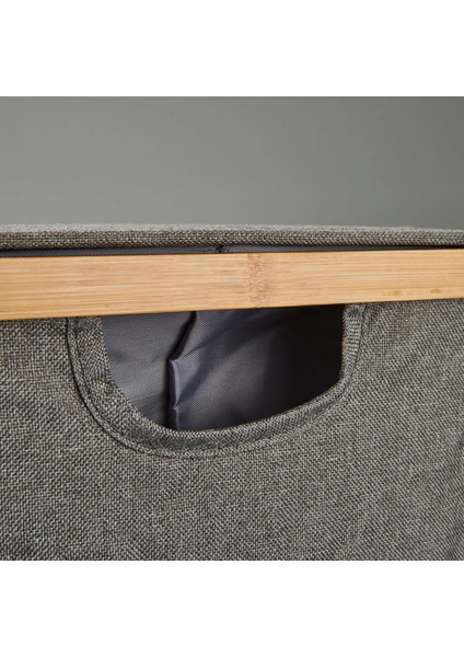 Kapaklı Katlanabilir Dikdörtgen Çamaşır Sepeti - Gri - 80 Lt modelleri