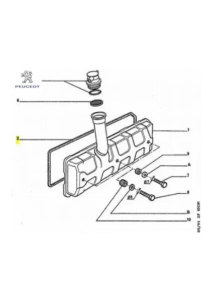 Üst Kapak Contasi Peugeot Cıtroen, Peugeot 0249.39