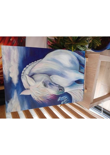 Kapadokya Gecesi ve At Konulu Estetik Dekoratif Yağlı Boya Tablo modelleri