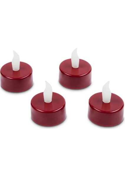 Kırmızı 4'lü LED Tealight Mum Seti, Şık ve Sıcak Atmosfer Yaratır fiyatları