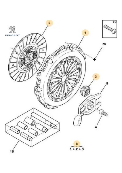 Debriyaj Baski Plaka 206-207-BIPPER-C2-C3 DV4TD Peugeot 2053.15/ 2052.T3/ 826372/ 2052 Ds, Cıtroen, Peugeot, Opel 1611266580