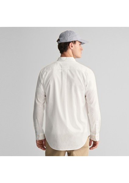 Erkek Beyaz Regular Fit Düğmeli Yaka Gömlek modelleri