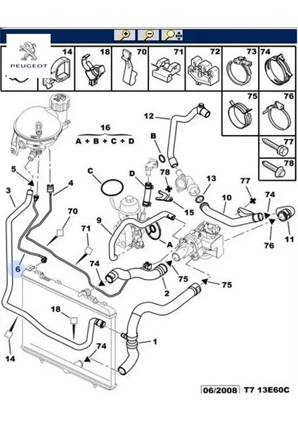 Yedek Su Depo Hortumu DV6ATED/DW10BTED 307/308/5008/RCZ