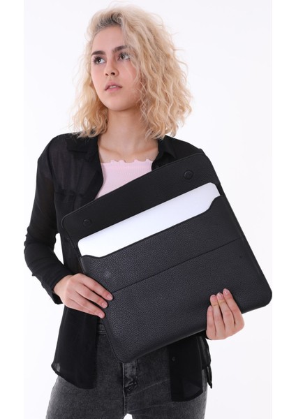 Şık Siyah 13-14 Inç Dizüstü Çantası, Hafif ve Dayanıklı Tasarım