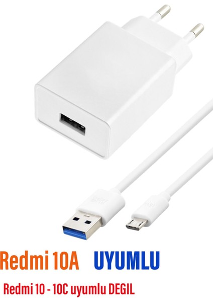 Xiaomi Redmi 10A Uyumlu Hızlı Şarj Aleti ve Kablosu