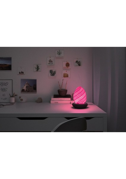 Pembe Masa Lambası, Gece ve Çalışma Için Dekoratif ve Outdoor Kullanımlı Lamba