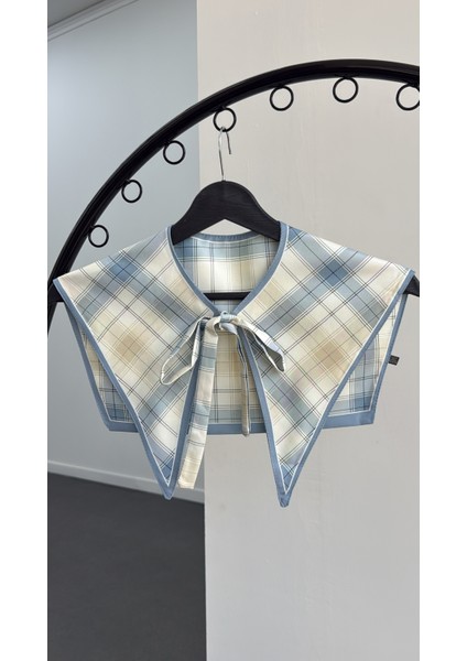 Creed Bej Mavi Ekose Yaka Fular