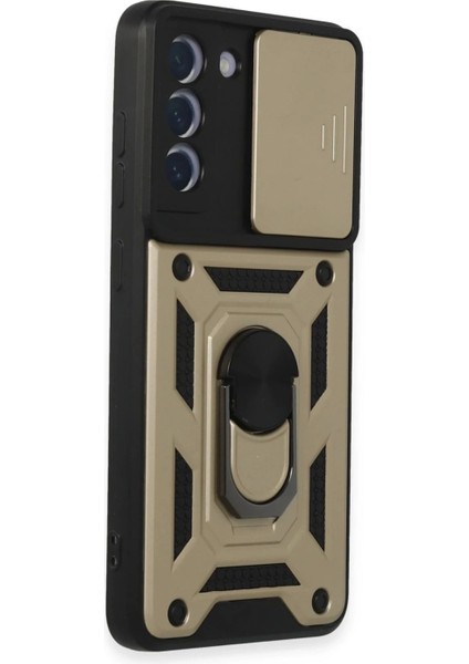 Samsung Galaxy S21 Fe Kılıf Pars Lens Yüzüklü Silikon - Gold fiyatları