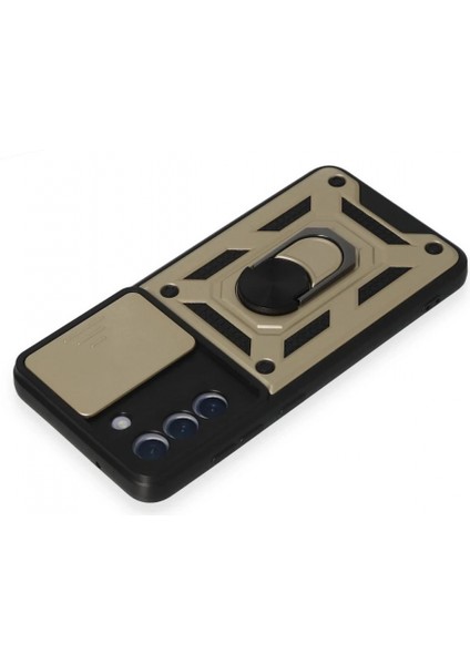 Samsung Galaxy S21 Fe Kılıf Pars Lens Yüzüklü Silikon - Gold fırsatları