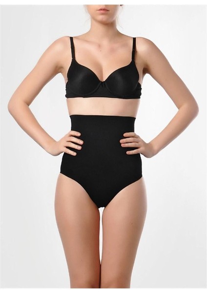 Kadın Siyah Dikişsiz Yüksek Bel Toparlayıcı Külot Korse 2465