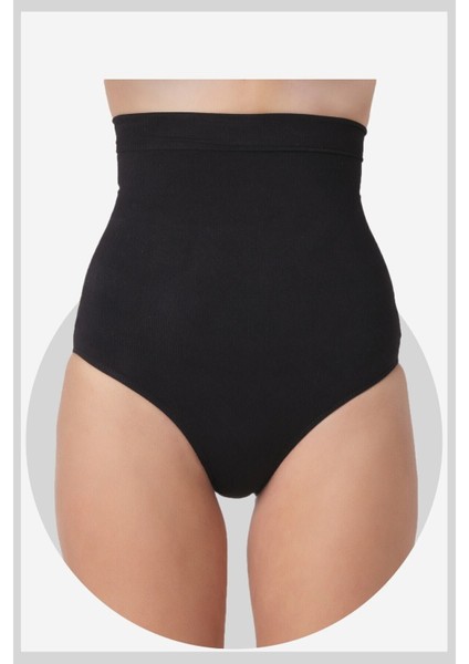 Kadın Yüksek Bel Siyah Slip Korse 9S03