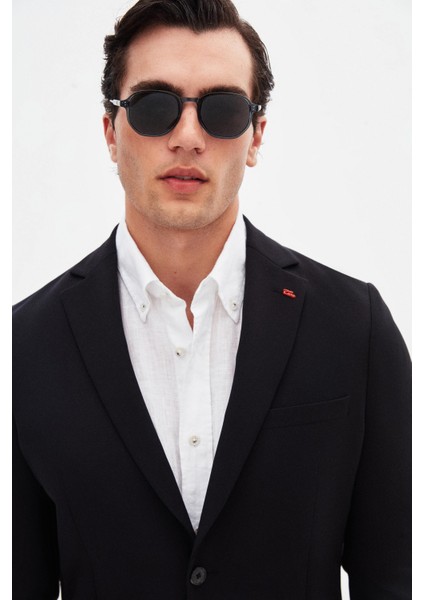 Slim Fit Siyah Düz Kumaş Ceket modelleri