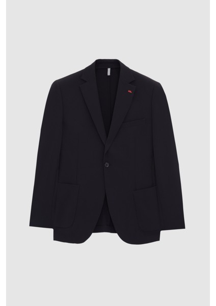 Slim Fit Siyah Düz Kumaş Ceket indirimleri