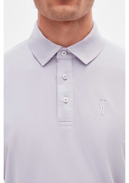 Slim Fit Galaktik Leylak Pike Dokulu T-Shirt modelleri