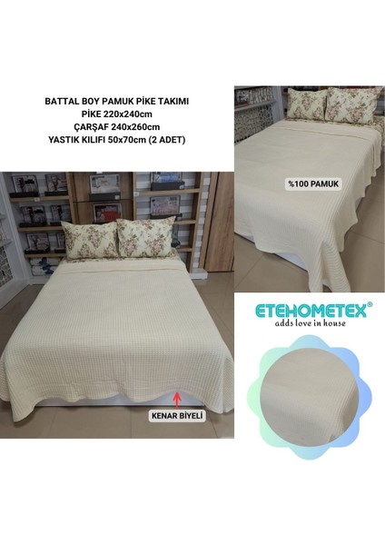 Etehometex Çift Kişilik Havuzlu Pike Takımı