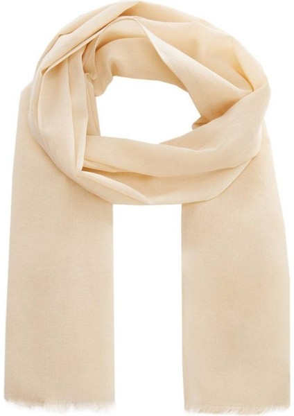 Bej Pamuk-Keten Karışımlı Şık Fular, Şık ve Rahat Kullanım Için Ideal modelleri